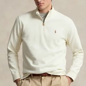 Polo Ralph Lauren Men's Cotton 1/4 Zip Pullover in Yellow Size M
